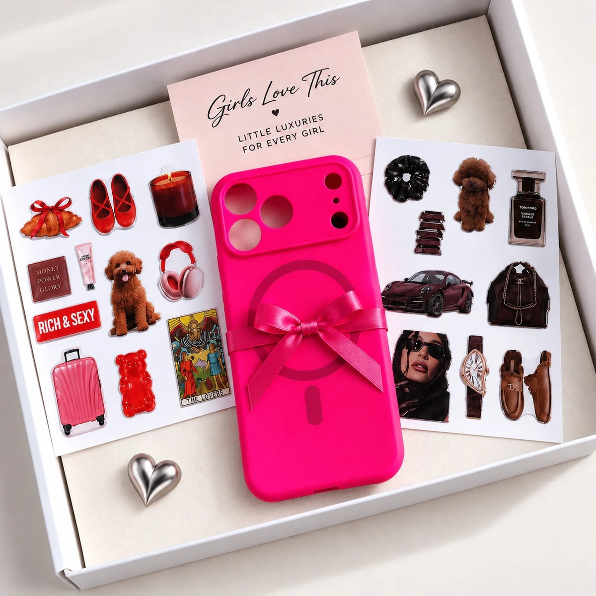 Hot Pink Aesthetic Phone Case Set