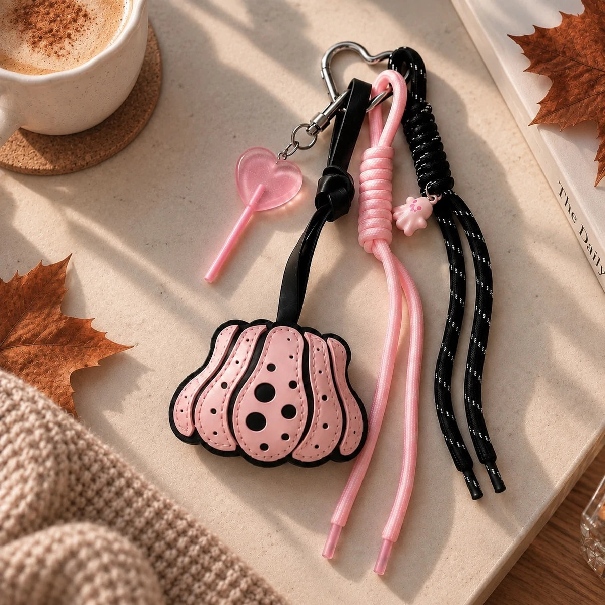 Pretty Pink Pumpkin Bag Charm