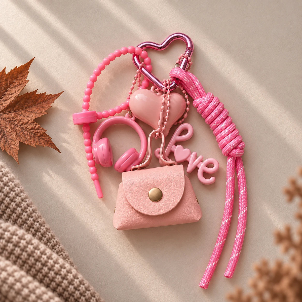 Pink Love Bag Charm