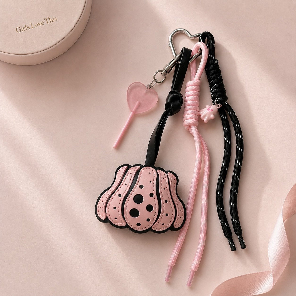 Pretty Pink Pumpkin Bag Charm
