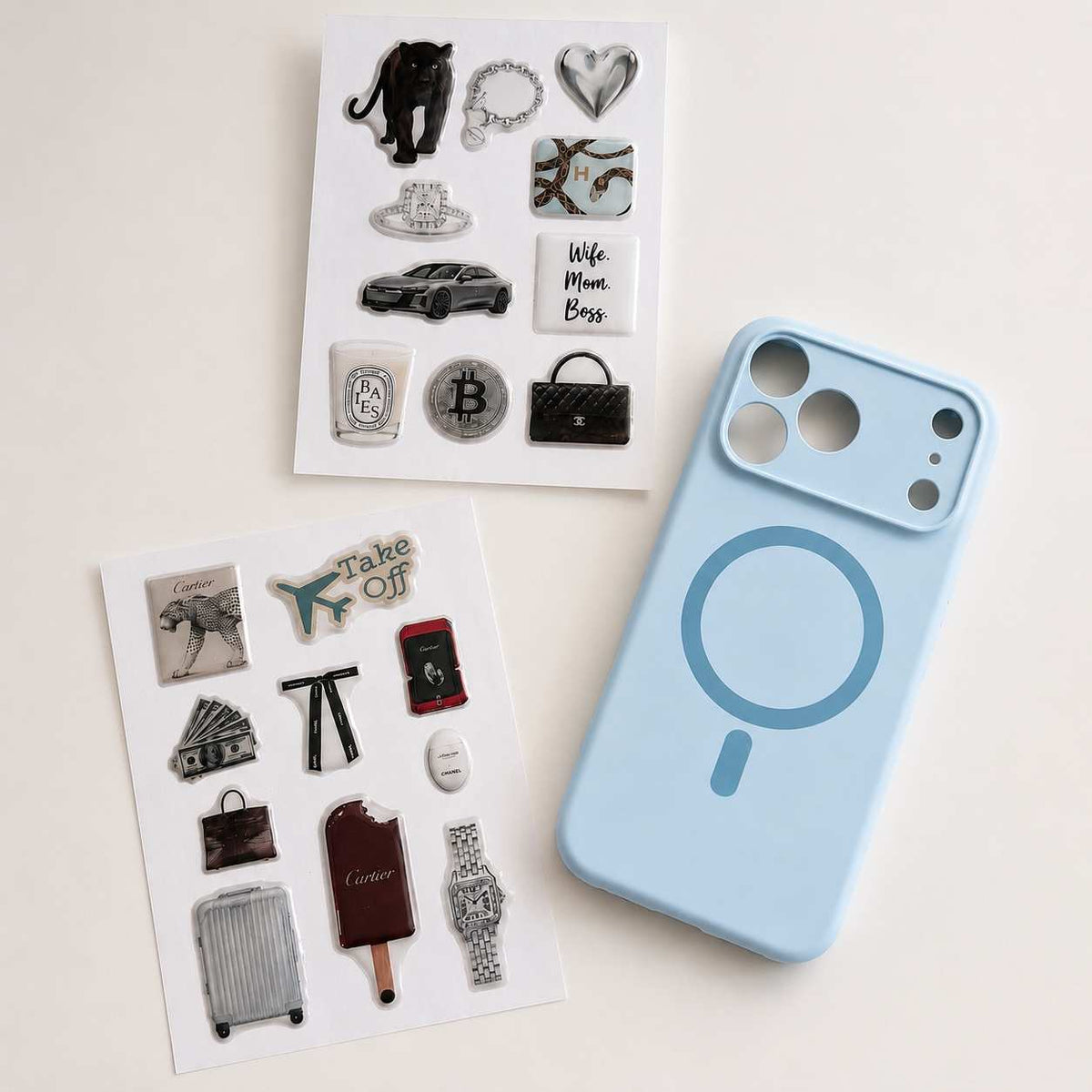 Sky Blue Aesthetic Phone Case Set