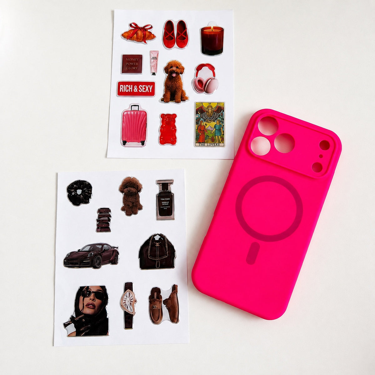 Hot Pink Aesthetic Phone Case Set
