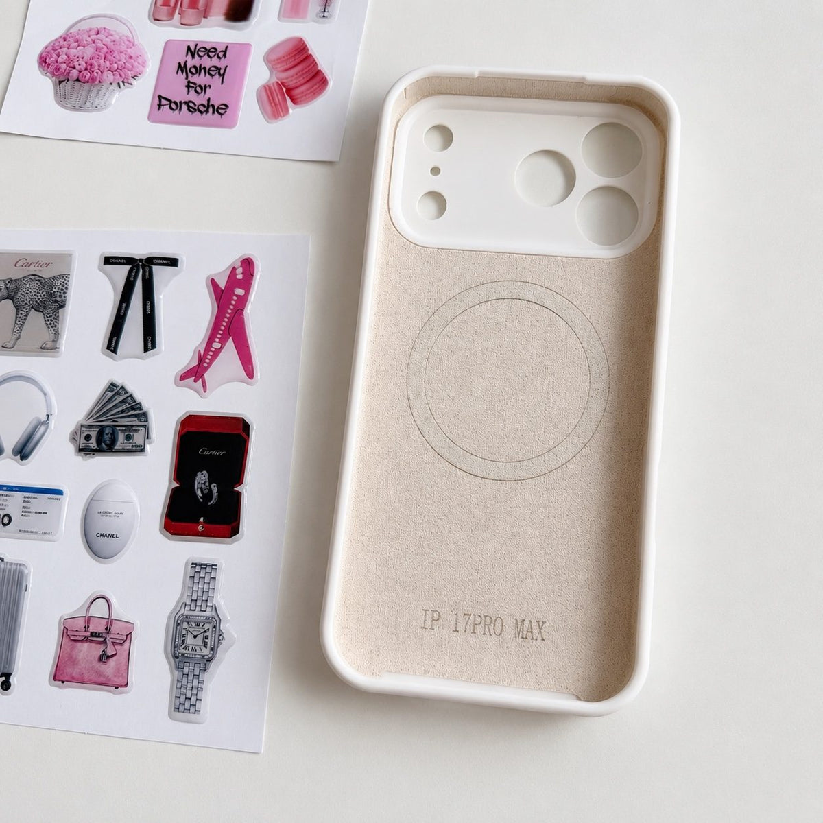 White Aesthetic Phone Case Set